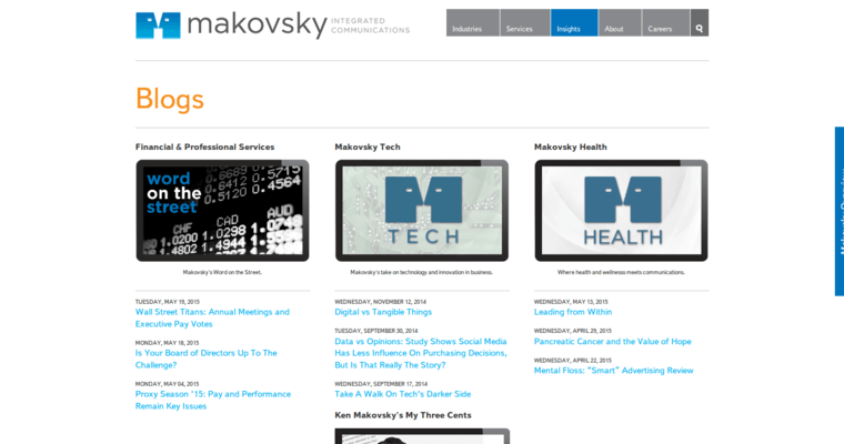 Blog page of #8 Top Brand PR Business: Makovsky