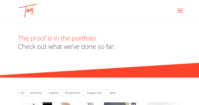 Work page of #2 Best Naming Company: Tanj