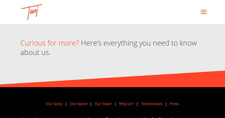 About page of #2 Leading Naming Firm: Tanj