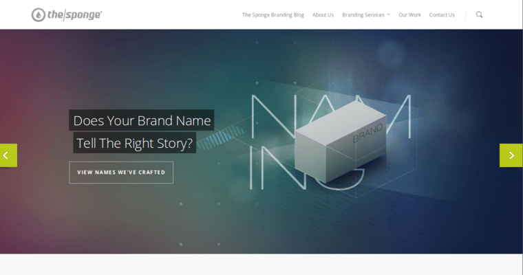 Home page of #10 Best Naming Company: The Sponge