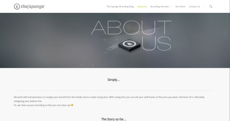 About page of #10 Top Naming Business: The Sponge