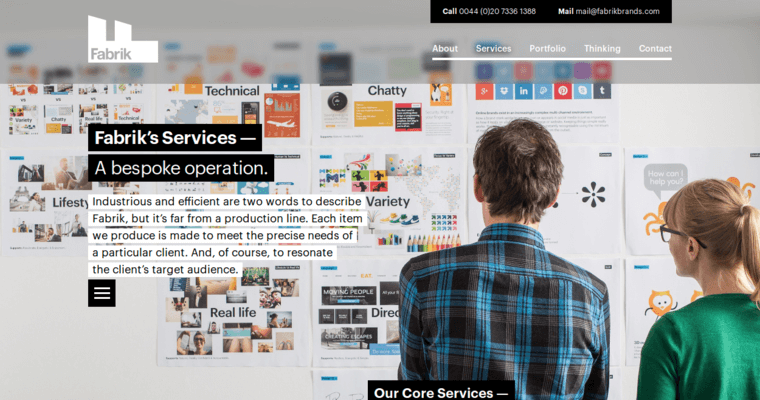 Service page of #6 Top Naming Company: Fabrik