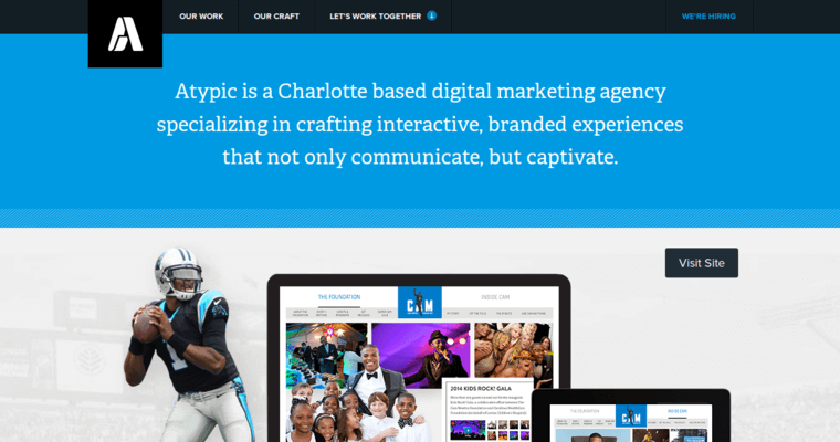 Home page of #10 Best Charlotte Web Design Business: Atypic 