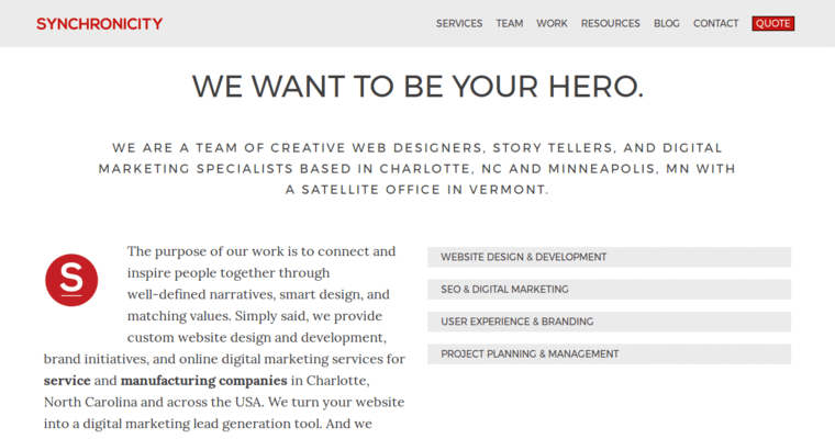 About page of #8 Best Charlotte Web Development Company: Synchronicity Web Designs, LLC