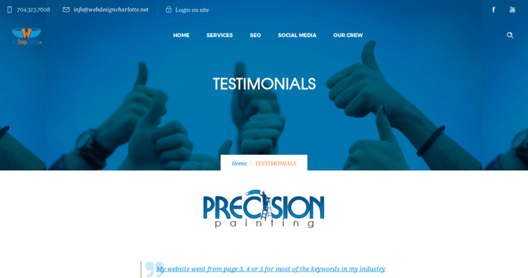 Testimonials page of #6 Top Charlotte Web Development Company: Web Design Charlotte