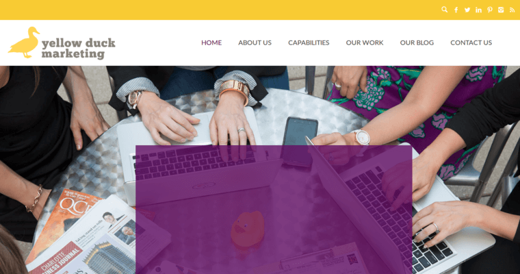 Home page of #5 Best Charlotte Web Development Firm: Yellow Duck Marketing