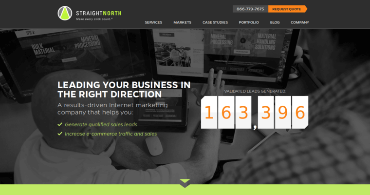 Home page of #10 Leading Chicago Web Development Company: Straight North