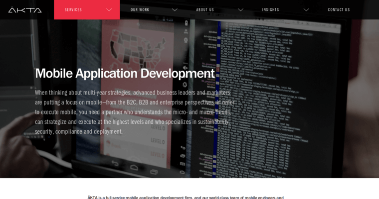 Development page of #4 Top Chicago Website Development Company: Akta
