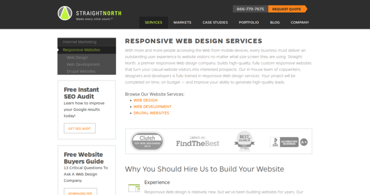 Websites page of #9 Best Chicago Website Design Firm: Straight North