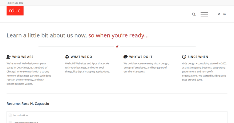 About page of #10 Best Chicago Web Development Company: Roos Design