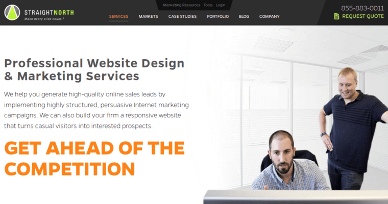 Service page of #3 Best Chicago Web Design Agency: Straight North