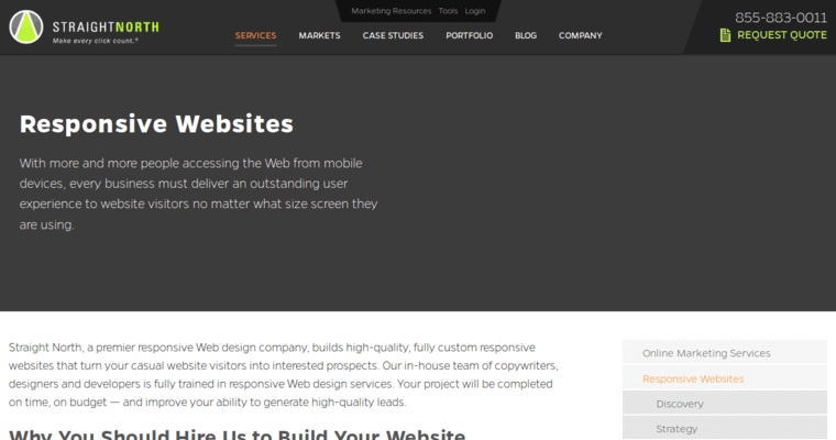 Websites page of #3 Top Chicago Website Design Company: Straight North