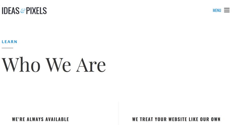 About page of #7 Top Cincinnati Web Design Company: Ideas and Pixels