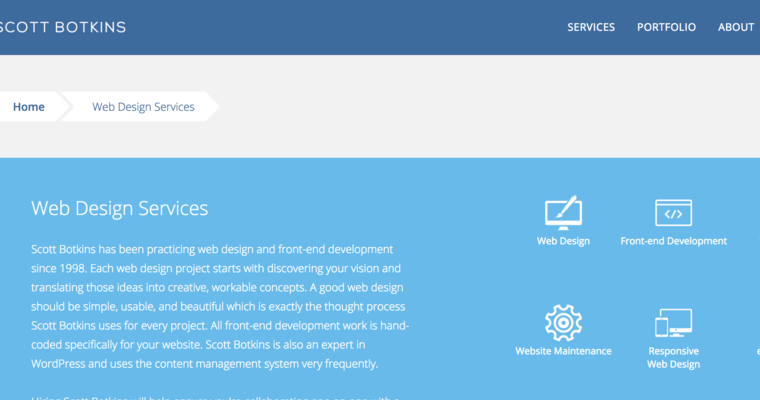 Service page of #10 Top Cincinnati Web Design Business: Scott Botkins