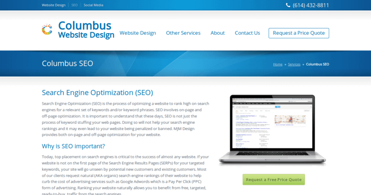 Service page of #8 Best Columbus Web Design Agency: Columbus Website Design