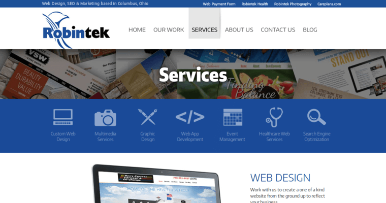 Service page of #6 Best Columbus Web Development Company: Robintek