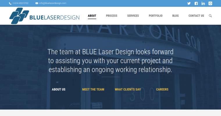 About page of #6 Top Columbus Web Design Company: BLUE Laser Design, Inc.
