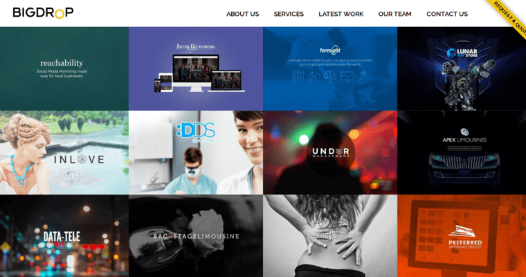 Latest Work page of #2 Top Enterprise Web Design Agency: Big Drop Inc