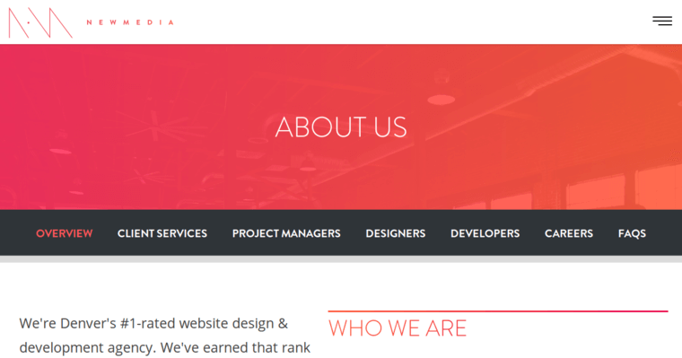 About page of #9 Leading Corporate Web Development Agency: New Media