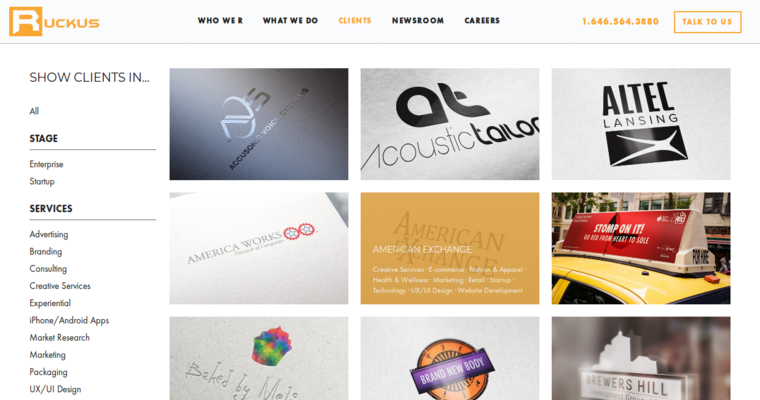 Folio page of #2 Best Corporate Web Design Agency: Ruckus Marketing