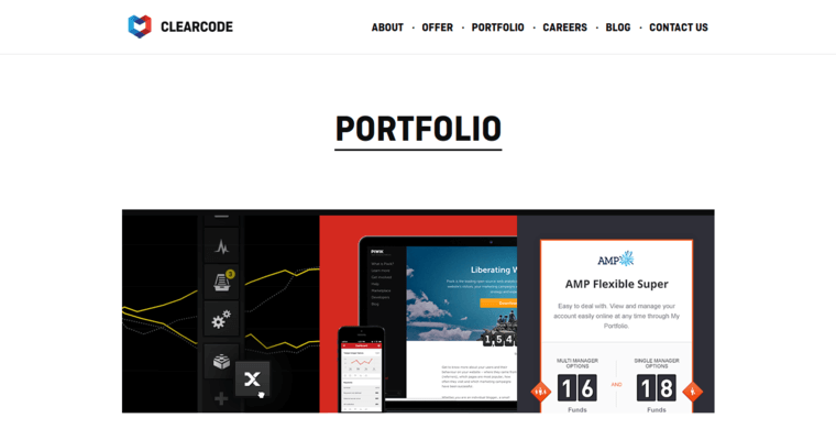 Folio page of #10 Top Custom Website Design Business: Clearcode