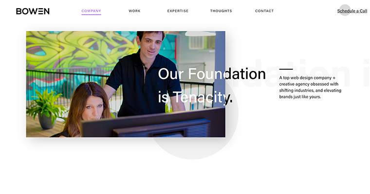 Company page of #11 Top Custom Website Design Agency: BOWEN