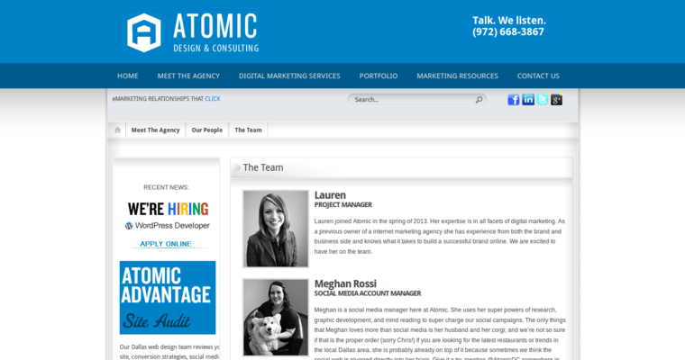 Development page of #7 Leading Dallas Website Design Firm: Atomic Design