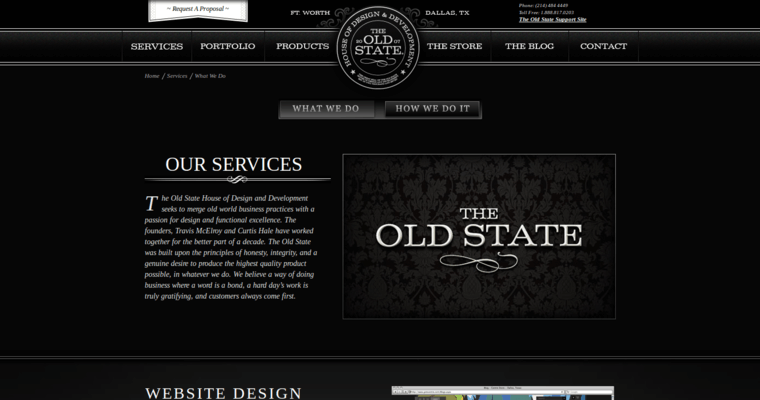 Service page of #4 Leading Dallas Website Design Company: The Old State