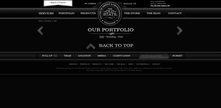 Folio page of #3 Top Dallas Website Design Company: The Old State