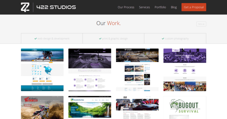 Folio page of #4 Leading Dallas Website Development Company: 422 Studios