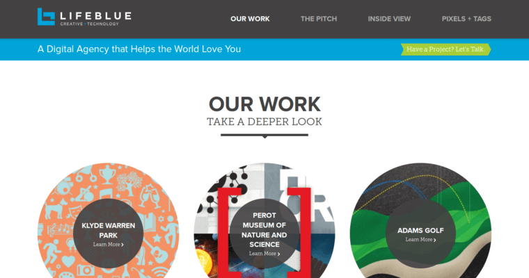 Work page of #10 Best Dallas Website Design Business: Lifeblue