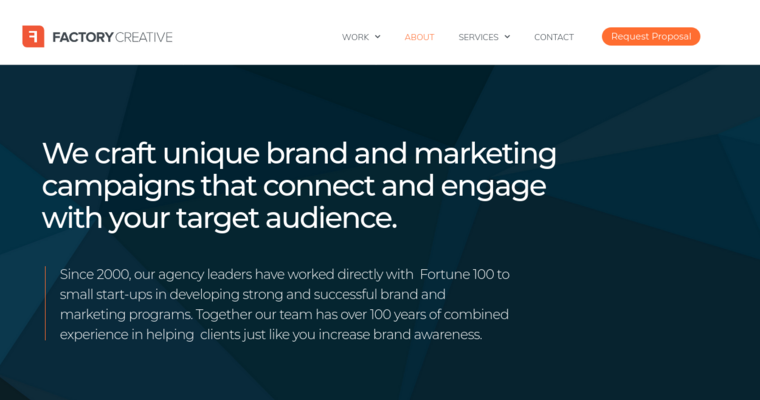 About page of #1 Top Dallas Web Design Agency: Factory Creative
