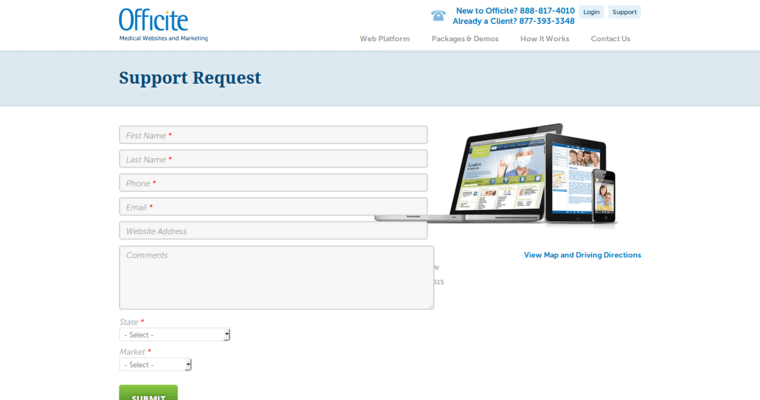 Contact page of #7 Best Dental Web Development Agency: Officite