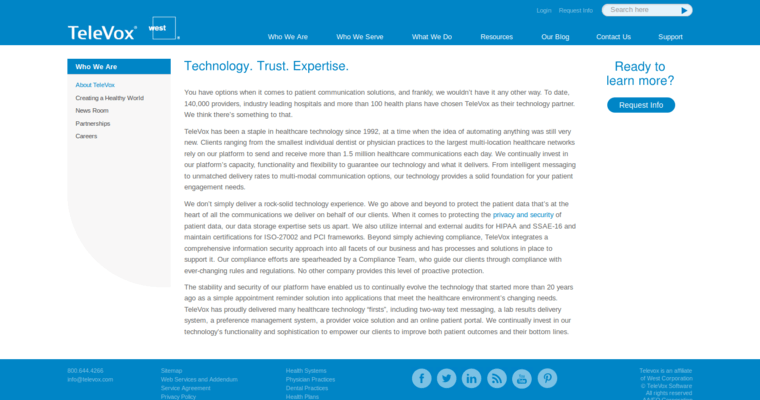 About page of #3 Best Dental Web Design Business: Televox