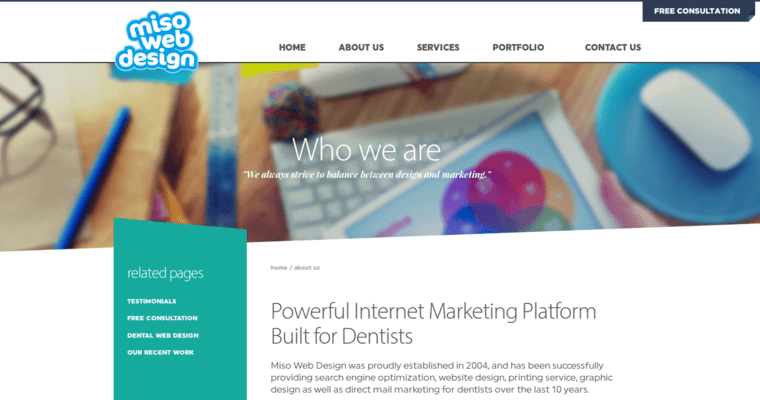About page of #9 Best Dental Web Design Company: Miso Web Design
