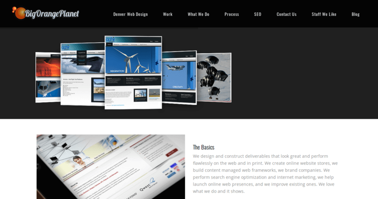 What page of #5 Leading Denver Web Design Company: Big Orange Planet 