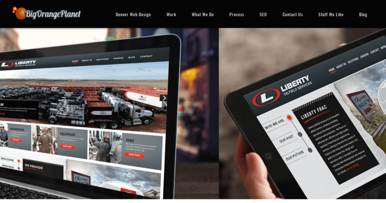 Home page of #5 Top Denver Web Design Agency: Big Orange Planet 