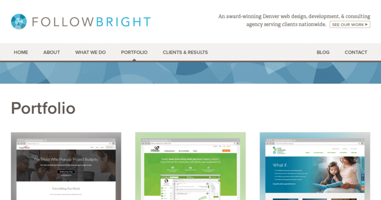 Folio page of #3 Leading Denver Web Design Company: Followbright Web Agency