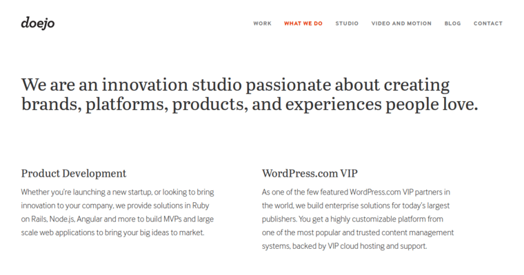 What page of #2 Best Detroit Web Development Firm: Doejo Detroit