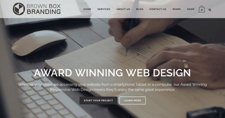 Home page of #2 Best Detroit Web Development Company: Brown Box Branding