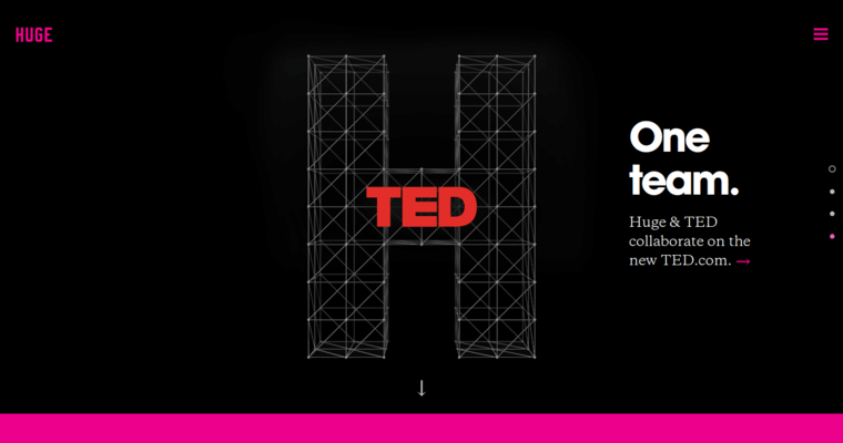 Home page of #3 Best Digital Agency: Huge Inc