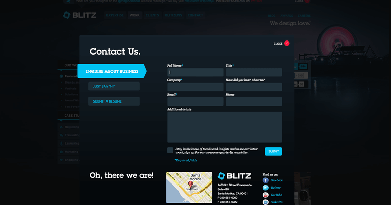 Contact page of #7 Best Digital Agency: Blitz Agency