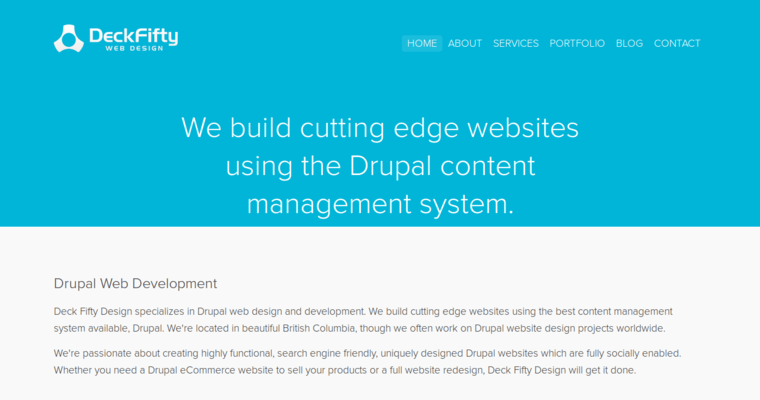 Home page of #6 Best Drupal Website Development Business: Deck Fifty Design