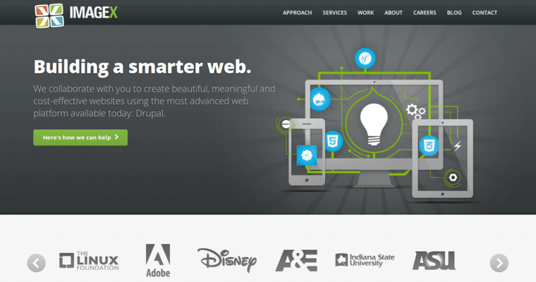 Home page of #7 Best Drupal Website Development Business: ImageX Media