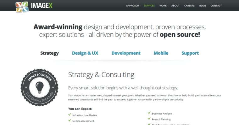 Service page of #7 Best Drupal Web Design Company: ImageX Media
