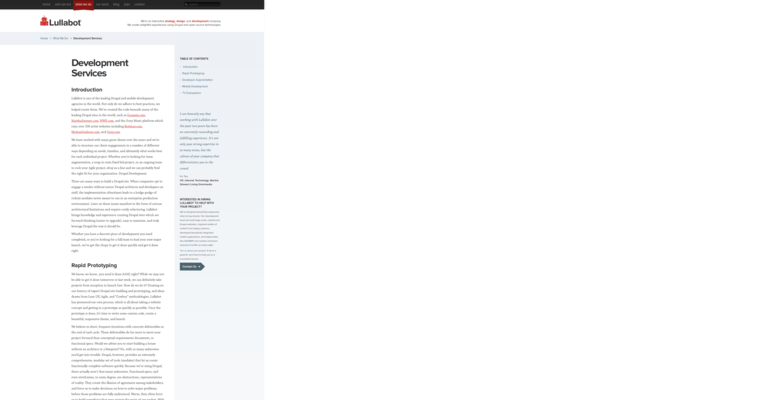 Development page of #9 Best Drupal Web Development Agency: Lullabot