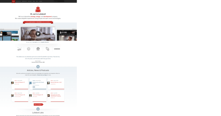 Home page of #9 Best Drupal Web Development Agency: Lullabot