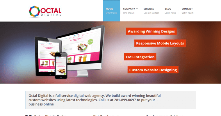 Home page of #8 Top Drupal Website Development Firm: Octal Digital