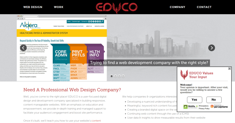 Home page of #8 Best Drupal Website Design Agency: Educo