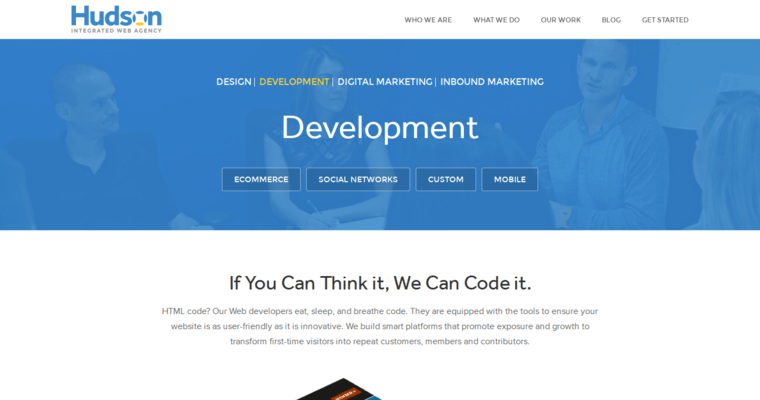 Development page of #5 Top eCommerce Website Development Company: Hudson Integrated